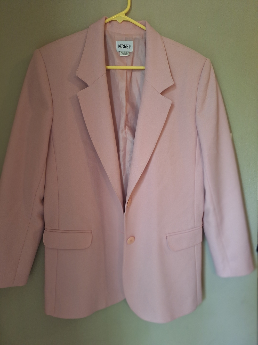 Vintage 80's Koret Women’s Powder Pink Blazer Jacket M